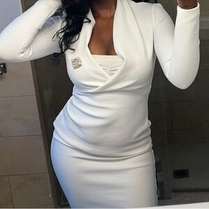 White midi dress